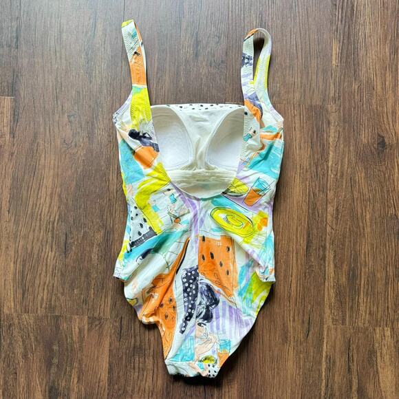 Gottex Vintage 90s One Piece Swimsuit Made in Israel Size 6 - Picture 4 of 8